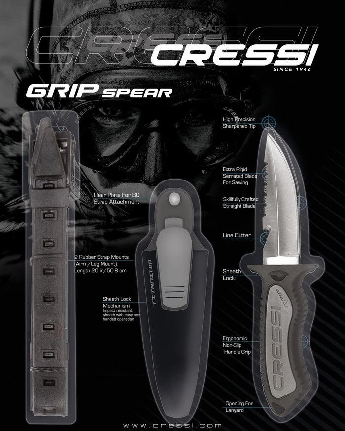 Cressi Small Grip Scuba Knife Steel Tip - Image 4