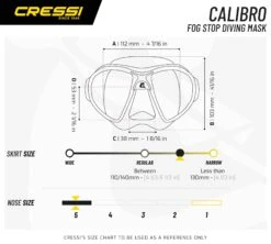 Cressi Calibro Freediving Mask -Mares Shop Masks Calibro Size Chart WEB